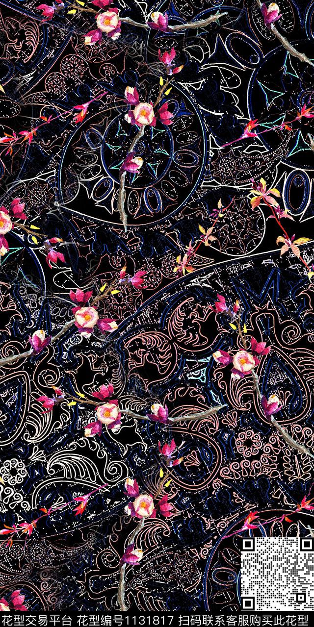 大牌风数码华亿平台抽象数码印花华亿平台下载（图片编号: 1131817） - 瓦栏（Walan）