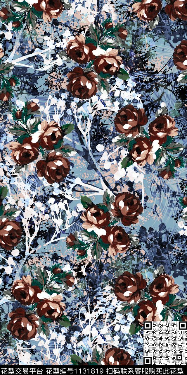 大牌风数码华亿平台抽象数码印花华亿平台下载（图片编号: 1131819） - 瓦栏（Walan）