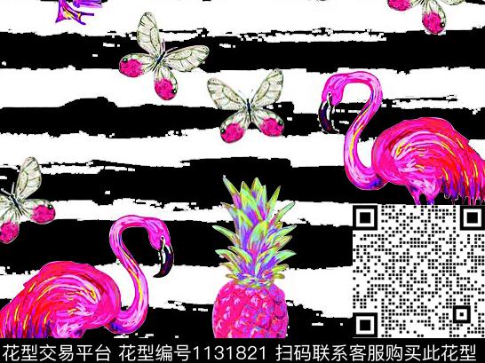 卡通动物数码华亿平台火烈鸟数码印花华亿平台下载（图片编号: 1131821） - 瓦栏（Walan）