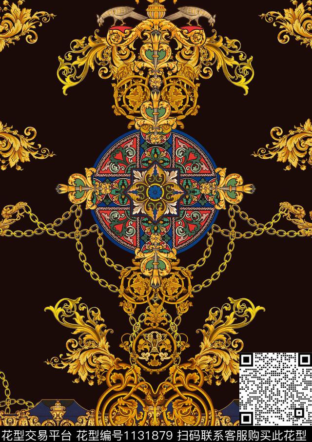 大牌风抽象几何数码印花华亿平台下载（图片编号: 1131879） - 瓦栏（Walan）