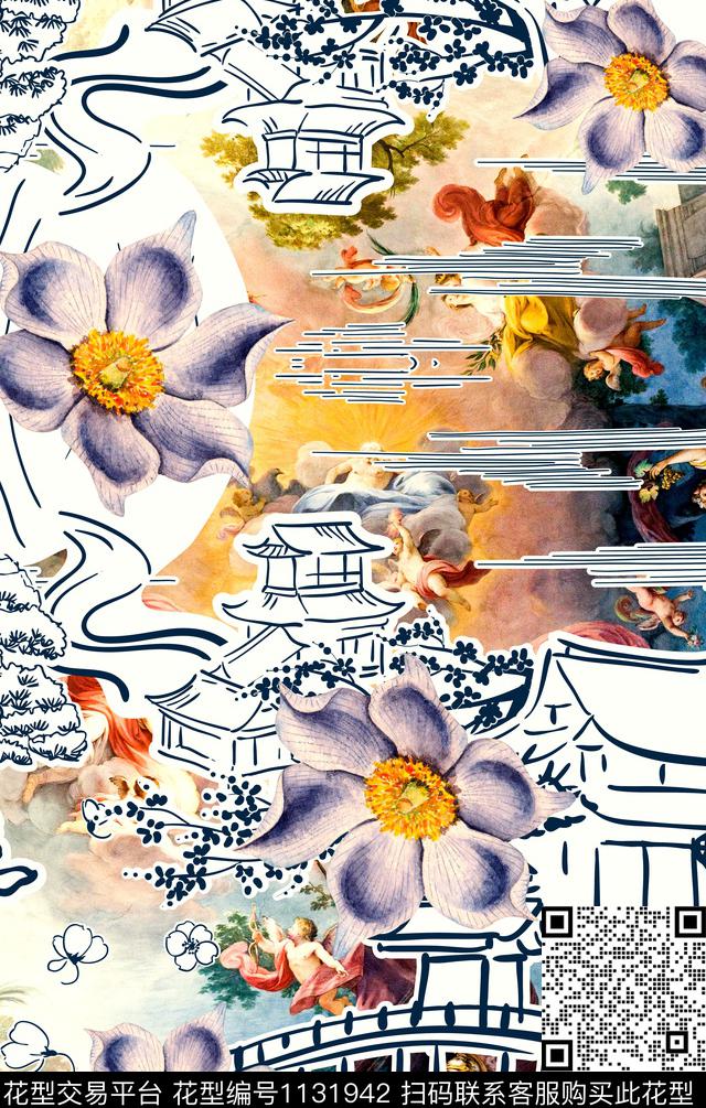 定位花花卉创意数码印花华亿平台下载（图片编号: 1131942） - 瓦栏（Walan）