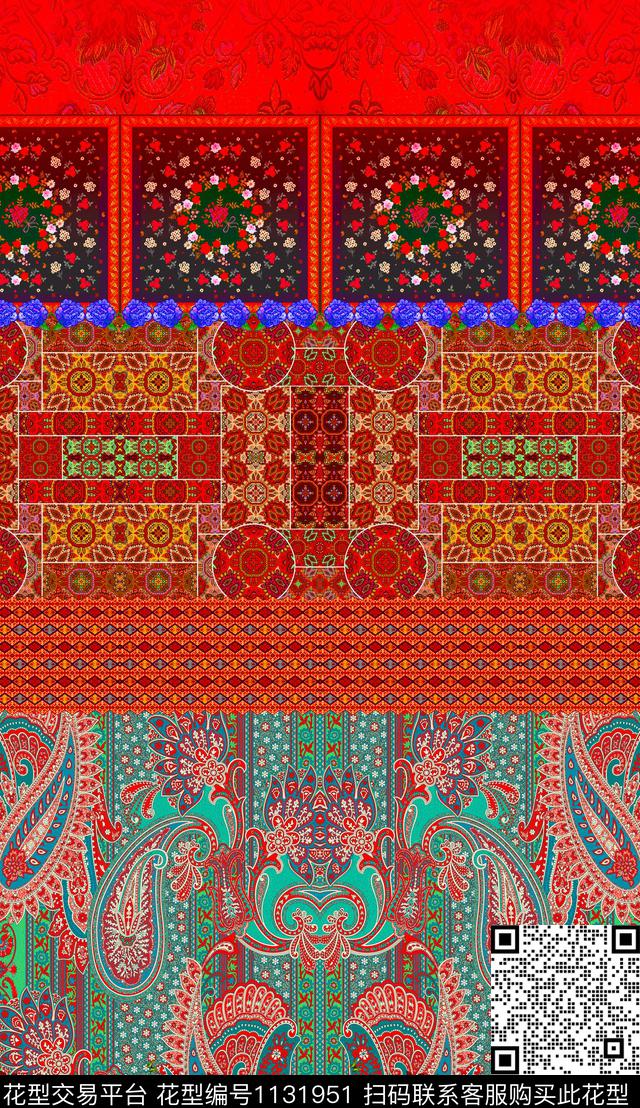 定位花波西米亚民族风数码印花华亿平台下载（图片编号: 1131951） - 瓦栏（Walan）