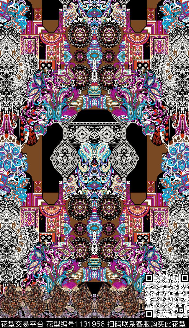 定位花波西米亚民族风数码印花华亿平台下载（图片编号: 1131956） - 瓦栏（Walan）