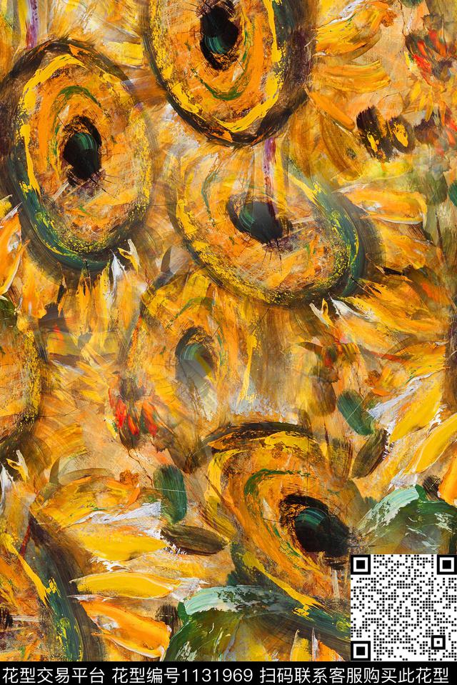 数码华亿平台手绘花卉数码印花华亿平台下载（图片编号: 1131969） - 瓦栏（Walan）
