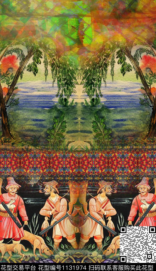 波西米亚复古民族风数码印花华亿平台下载（图片编号: 1131974） - 瓦栏（Walan）