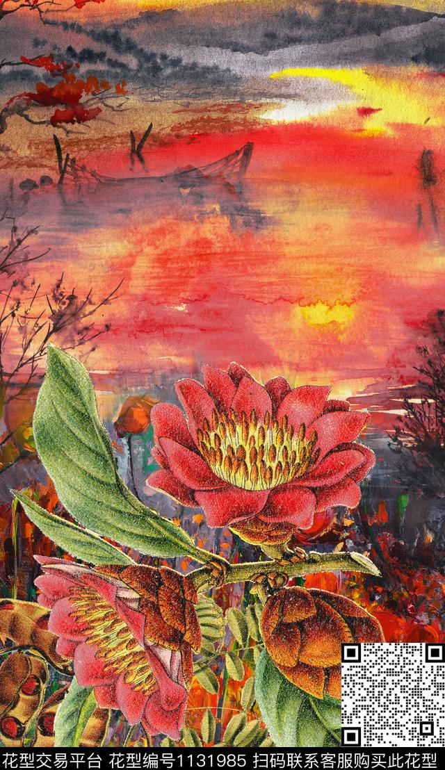 定位花波西米亚民族风数码印花华亿平台下载（图片编号: 1131985） - 瓦栏（Walan）