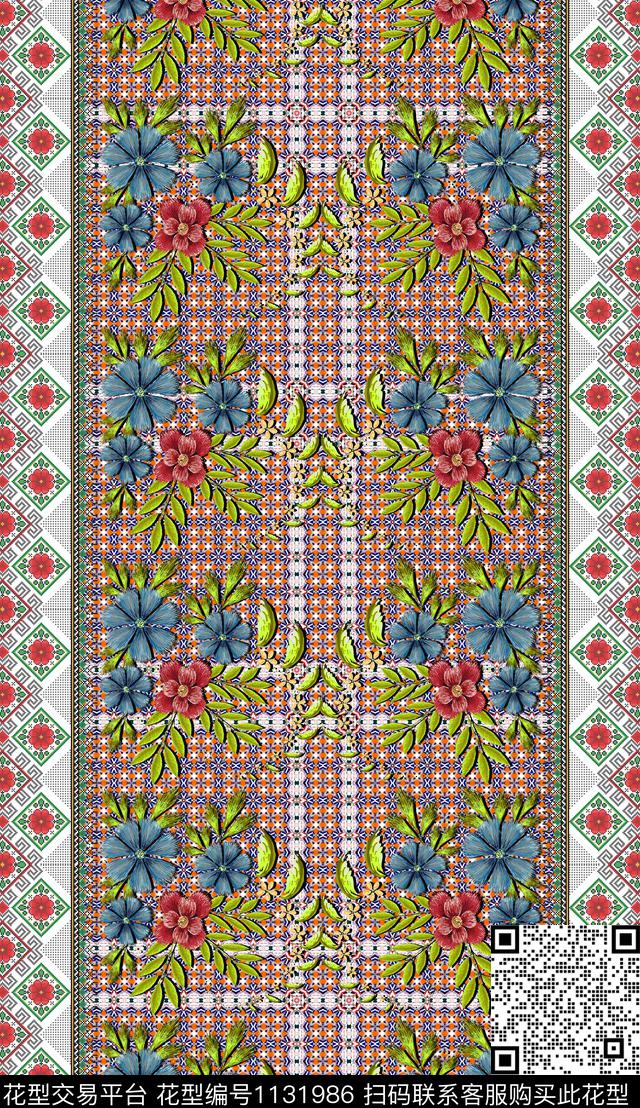 波西米亚复古民族风数码印花华亿平台下载（图片编号: 1131986） - 瓦栏（Walan）