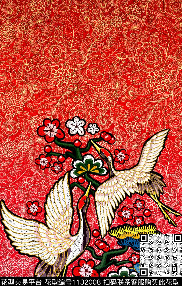 波西米亚复古民族风数码印花华亿平台下载（图片编号: 1132008） - 瓦栏（Walan）