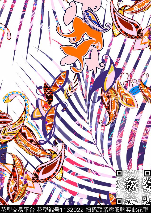 佩斯利女装植物数码印花华亿平台下载（图片编号: 1132022） - 瓦栏（Walan）