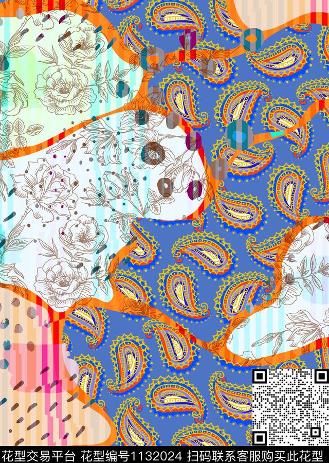 佩斯利女装数码华亿平台数码印花华亿平台下载（图片编号: 1132024） - 瓦栏（Walan）
