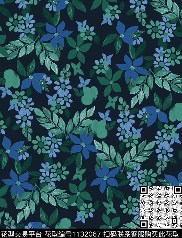 小碎花大牌风新品数码印花华亿平台下载（图片编号: 1132067） - 瓦栏（Walan）