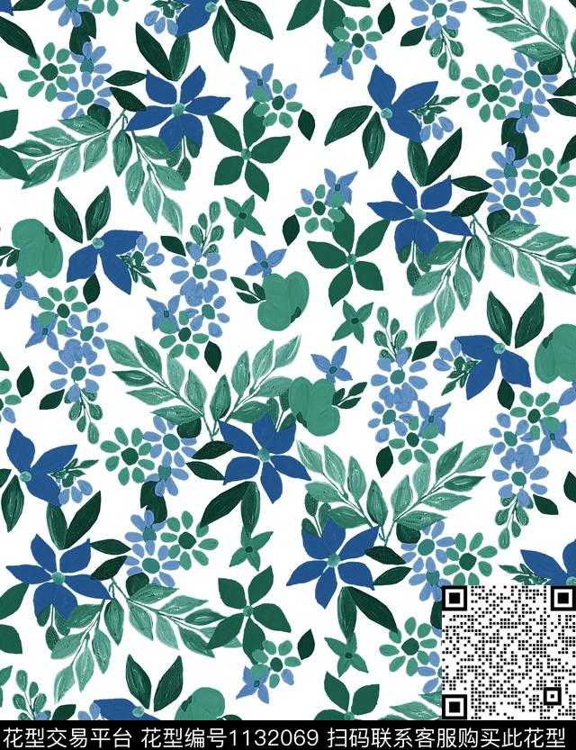 小碎花大牌风新品数码印花华亿平台下载（图片编号: 1132069） - 瓦栏（Walan）