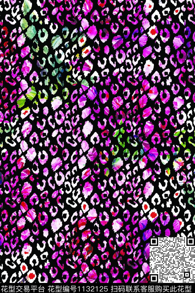 豹纹花卉数码华亿平台数码印花华亿平台下载（图片编号: 1132125） - 瓦栏（Walan）