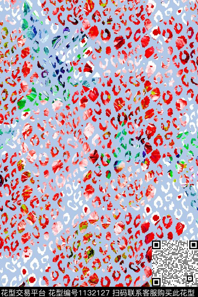 豹纹花卉数码华亿平台数码印花华亿平台下载（图片编号: 1132127） - 瓦栏（Walan）