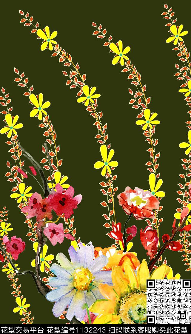 定位花大牌风数码华亿平台数码印花华亿平台下载（图片编号: 1132243） - 瓦栏（Walan）