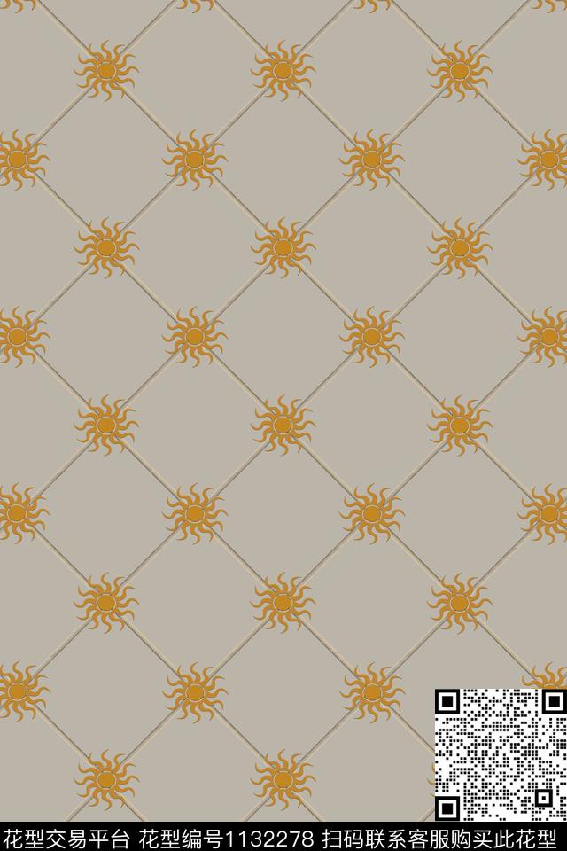 格子民族风版画数码印花华亿平台下载（图片编号: 1132278） - 瓦栏（Walan）