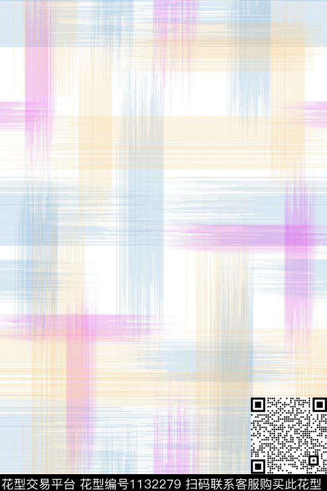 肌理抽象格子数码印花华亿平台下载（图片编号: 1132279） - 瓦栏（Walan）