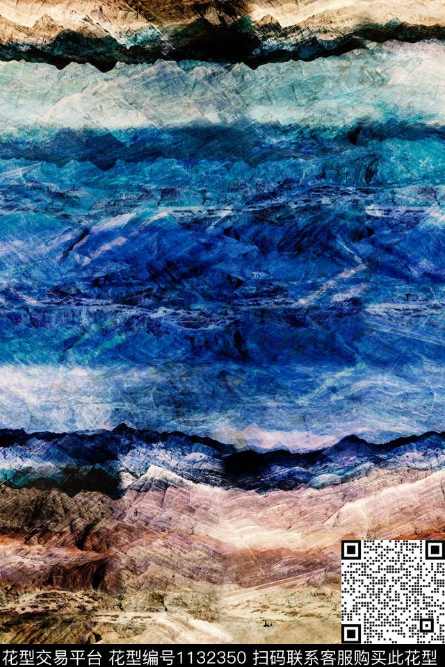 风景景观条纹抽象数码印花华亿平台下载（图片编号: 1132350） - 瓦栏（Walan）