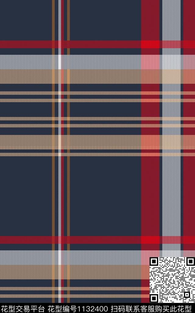 秋冬华亿平台洋阳---条格经典条格数码印花华亿平台下载（图片编号: 1132400） - 瓦栏（Walan）