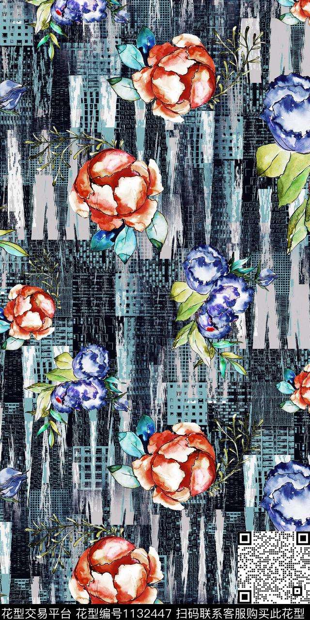 大牌风数码华亿平台花卉数码印花华亿平台下载（图片编号: 1132447） - 瓦栏（Walan）
