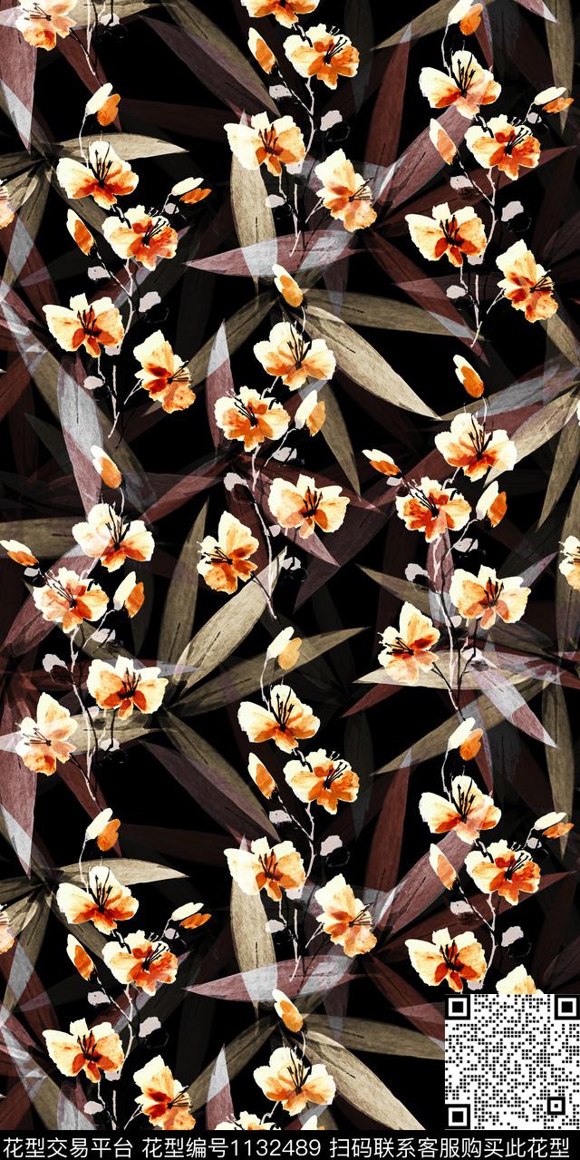 大牌风数码华亿平台花卉数码印花华亿平台下载（图片编号: 1132489） - 瓦栏（Walan）
