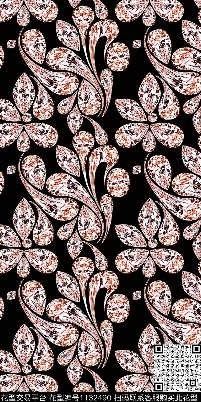 大牌风抽象数码华亿平台数码印花华亿平台下载（图片编号: 1132490） - 瓦栏（Walan）