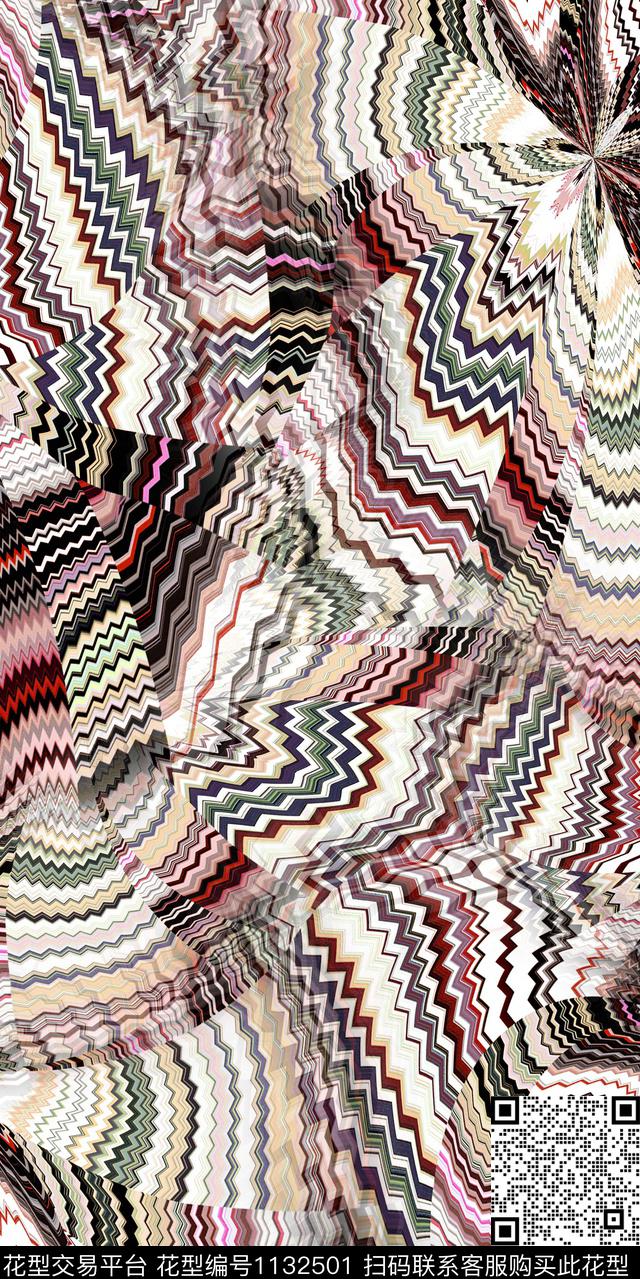 大牌风抽象数码华亿平台数码印花华亿平台下载（图片编号: 1132501） - 瓦栏（Walan）