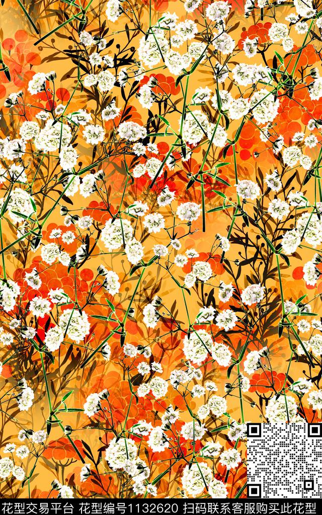 肌理小碎花花卉数码印花华亿平台下载（图片编号: 1132620） - 瓦栏（Walan）