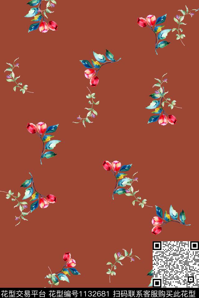 满版散花数码华亿平台花卉数码印花华亿平台下载（图片编号: 1132681） - 瓦栏（Walan）