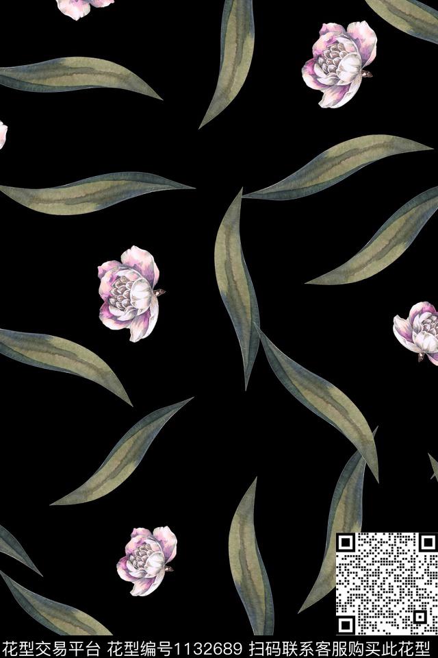 满版散花数码华亿平台花卉数码印花华亿平台下载（图片编号: 1132689） - 瓦栏（Walan）