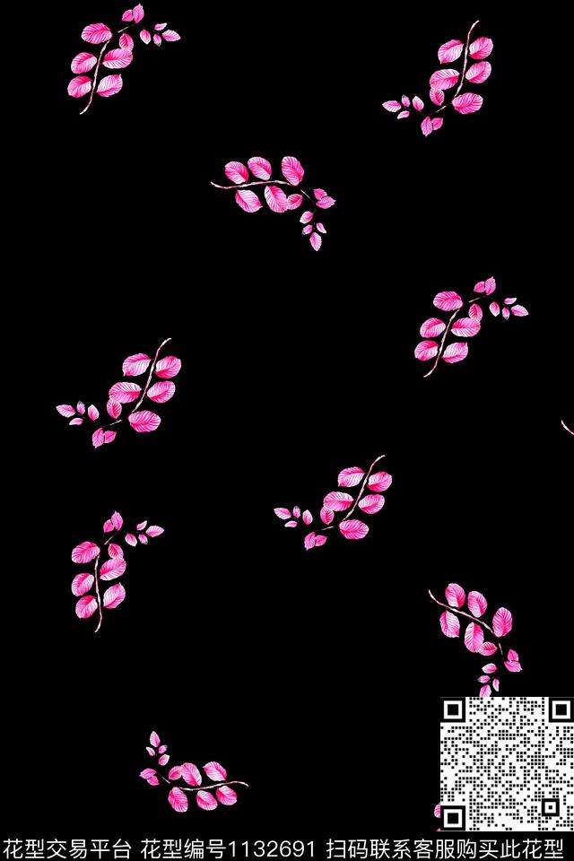 满版散花数码华亿平台花卉数码印花华亿平台下载（图片编号: 1132691） - 瓦栏（Walan）