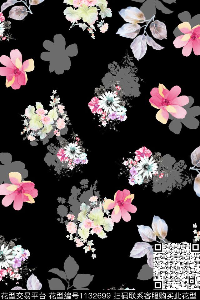 满版散花数码华亿平台花卉数码印花华亿平台下载（图片编号: 1132699） - 瓦栏（Walan）