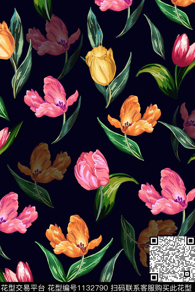 女装小碎花花卉数码印花华亿平台下载（图片编号: 1132790） - 瓦栏（Walan）