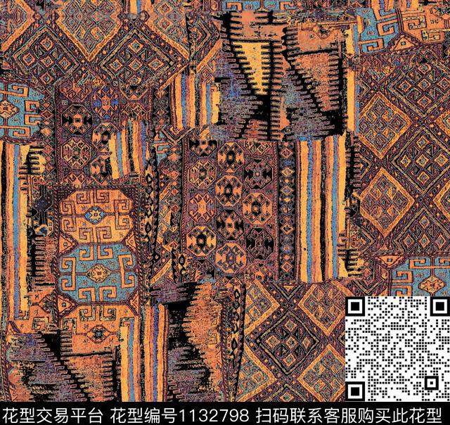 几何抽象数码华亿平台数码印花华亿平台下载（图片编号: 1132798） - 瓦栏（Walan）