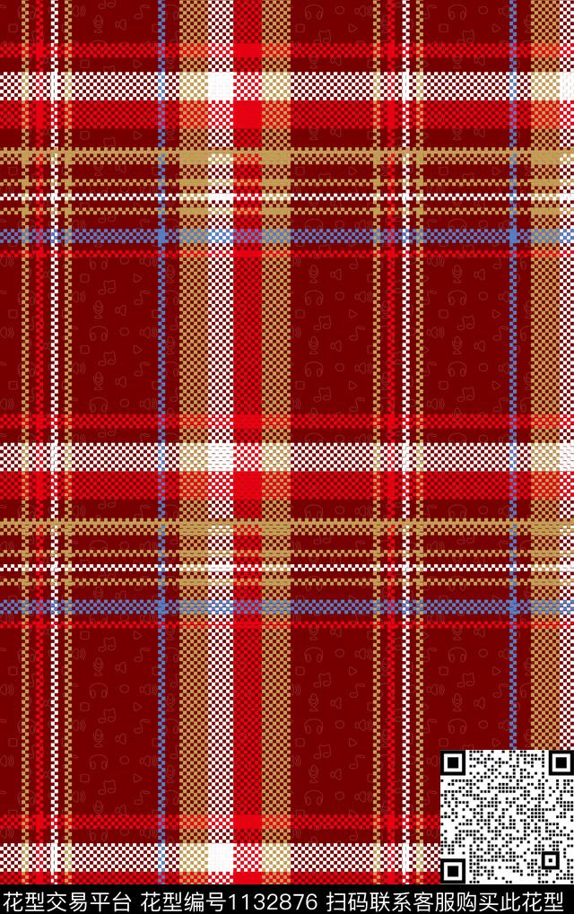 秋冬华亿平台洋阳---条格精细花纹底格子数码印花华亿平台下载（图片编号: 1132876） - 瓦栏（Walan）