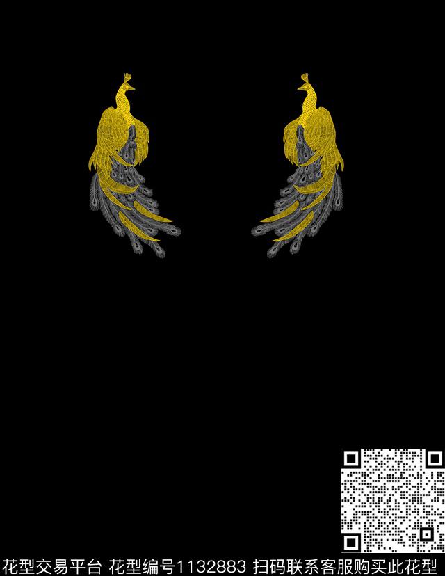 大牌风孔雀凤凰数码印花华亿平台下载（图片编号: 1132883） - 瓦栏（Walan）