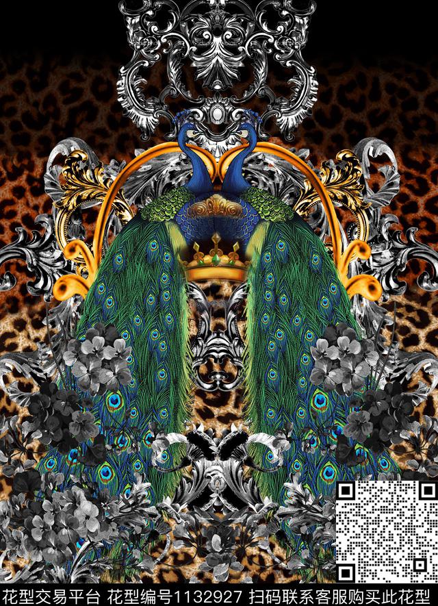 抽象动物男装数码印花华亿平台下载（图片编号: 1132927） - 瓦栏（Walan）