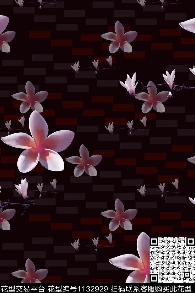 几何花卉家纺类数码印花华亿平台下载（图片编号: 1132929） - 瓦栏（Walan）