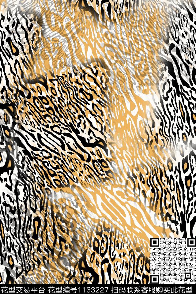 动物纹抽象碎碎花数码印花华亿平台下载（图片编号: 1133227） - 瓦栏（Walan）