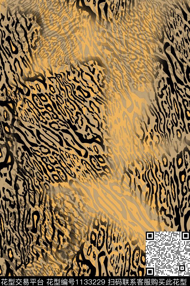 动物纹抽象碎碎花数码印花华亿平台下载（图片编号: 1133229） - 瓦栏（Walan）
