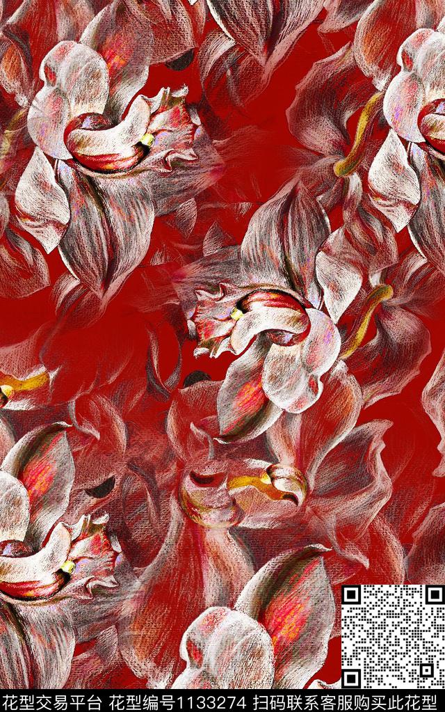 抽象肌理小碎花数码印花华亿平台下载（图片编号: 1133274） - 瓦栏（Walan）