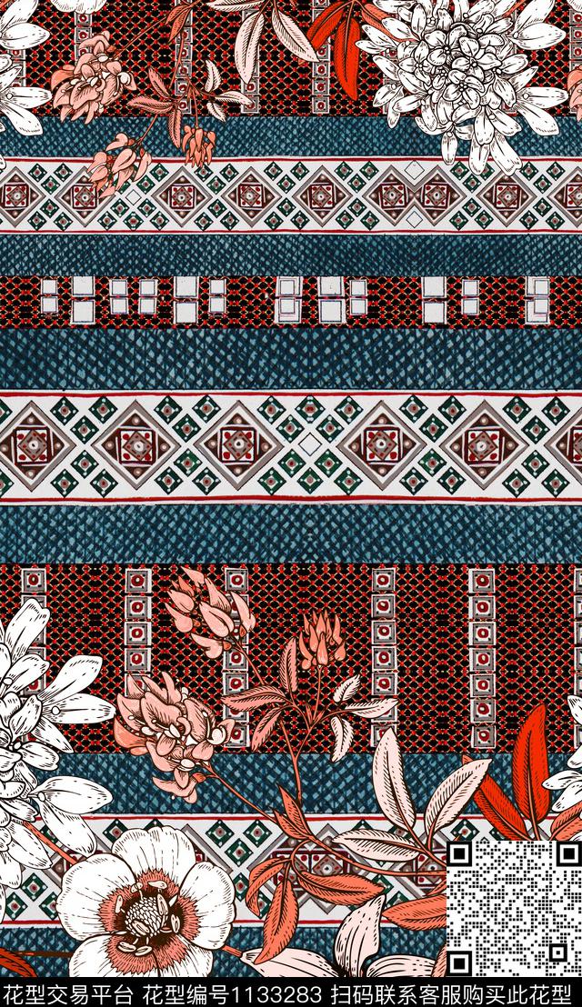 民族风3D立体秋冬华亿平台数码印花华亿平台下载（图片编号: 1133283） - 瓦栏（Walan）