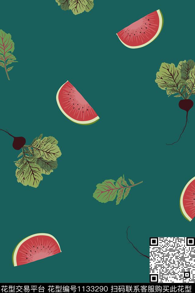 水果女装卡通数码印花华亿平台下载（图片编号: 1133290） - 瓦栏（Walan）