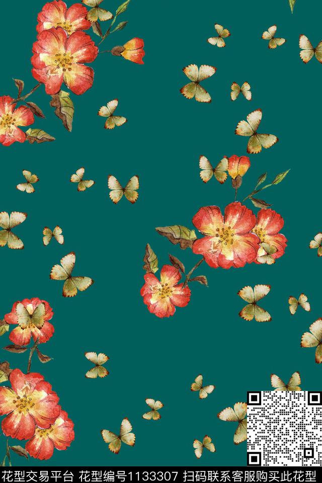 女装卡通花卉数码印花华亿平台下载（图片编号: 1133307） - 瓦栏（Walan）