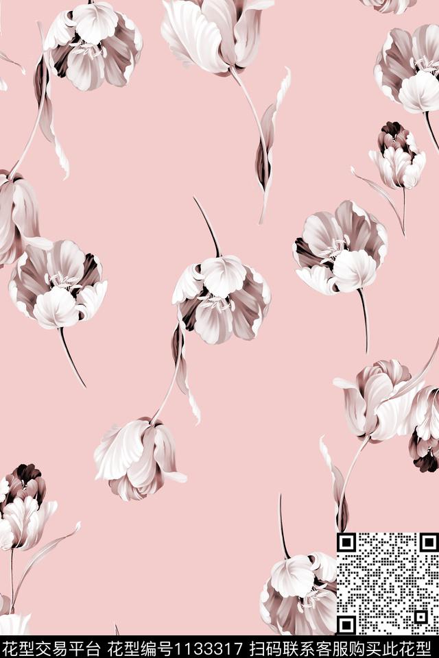 女装卡通花卉数码印花华亿平台下载（图片编号: 1133317） - 瓦栏（Walan）