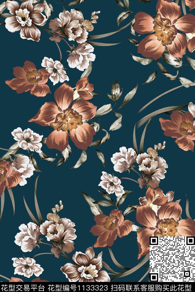 满版散花女装花卉数码印花华亿平台下载（图片编号: 1133323） - 瓦栏（Walan）