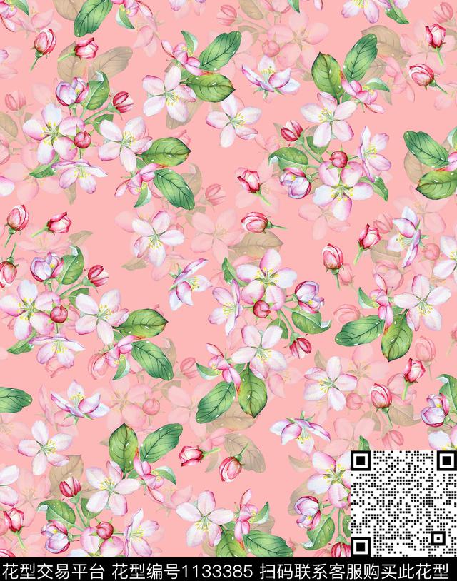 春夏华亿平台水彩花卉花卉数码印花华亿平台下载（图片编号: 1133385） - 瓦栏（Walan）
