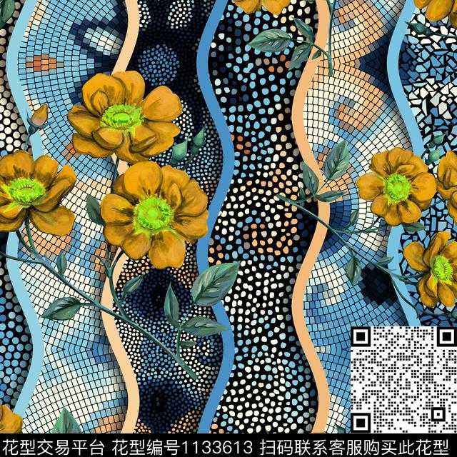 抽象数码华亿平台花卉数码印花华亿平台下载（图片编号: 1133613） - 瓦栏（Walan）