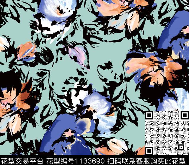 抽象数码华亿平台女装数码印花华亿平台下载（图片编号: 1133690） - 瓦栏（Walan）