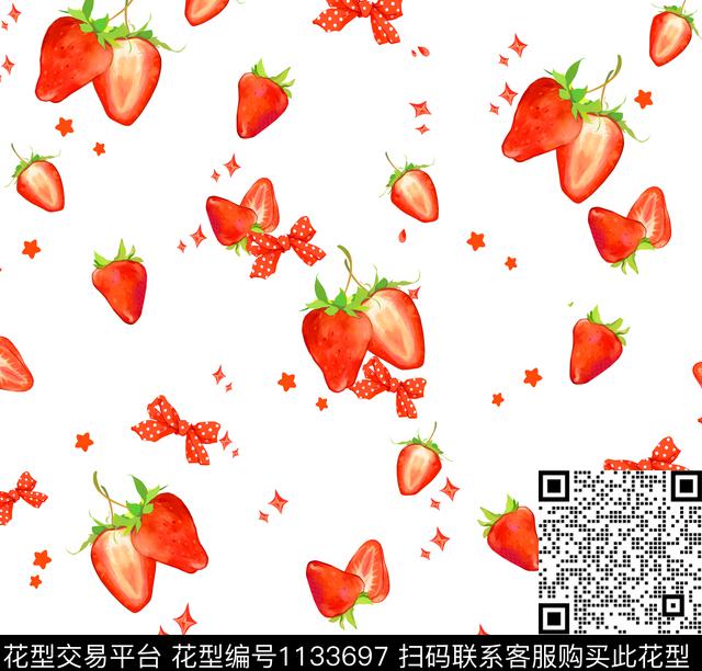 草莓大牌风格子数码印花华亿平台下载（图片编号: 1133697） - 瓦栏（Walan）